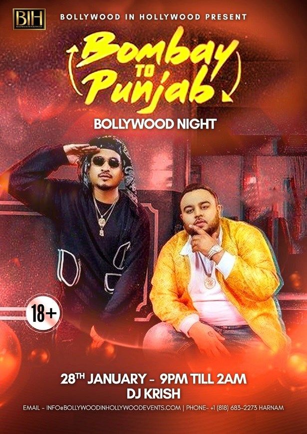 Bombay to Punjab: Bollywood Night on Jan 28rd in LA