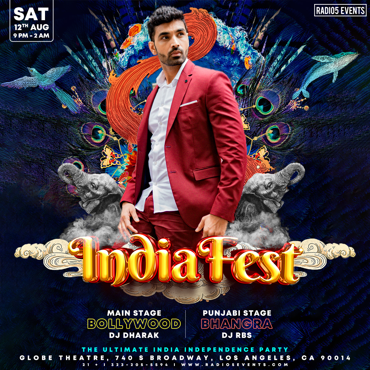 Indiafest: Independence Party w/ Celebrity DJ Dharak @ Globe Theater!